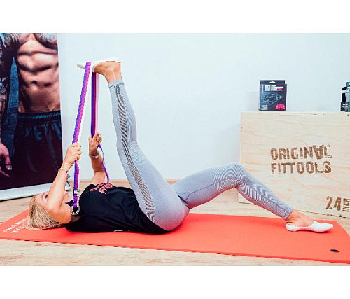 Ремешок для йоги Original FitTools 182 см, трехцветный