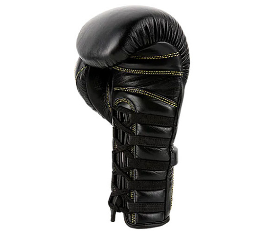 Премиальные тренировочные перчатки на шнуровке UFC черные 16 Oz фото6