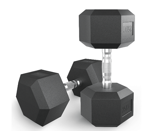 Купить Гантель гексагональная обрезиненная Unix Fit 25 кг / шт. в Москве