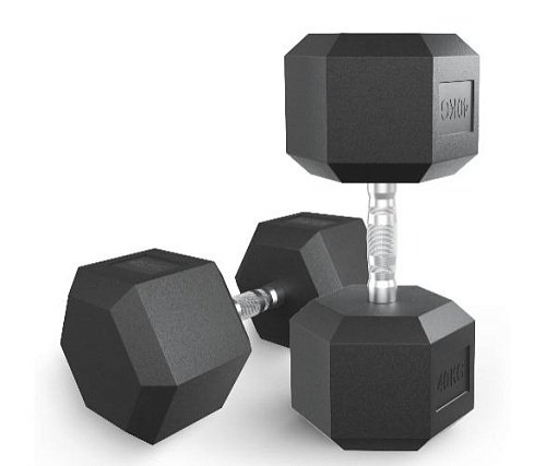 Купить Гантель гексагональная обрезиненная Unix Fit 40 кг / шт. в Москве