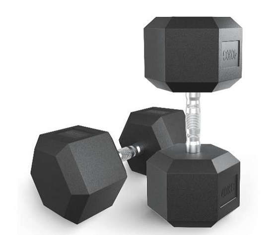 Гантель гексагональная обрезиненная Unix Fit 40 кг / шт.