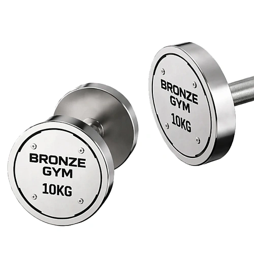 Набор стальных гантелей Bronze Gym 32–50 кг, 10 пар, шаг 2 кг 