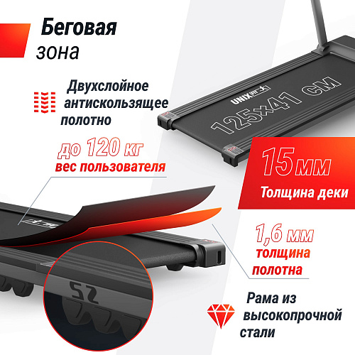 Беговая дорожка UNIX Fit Hi-tech S2 Metallic