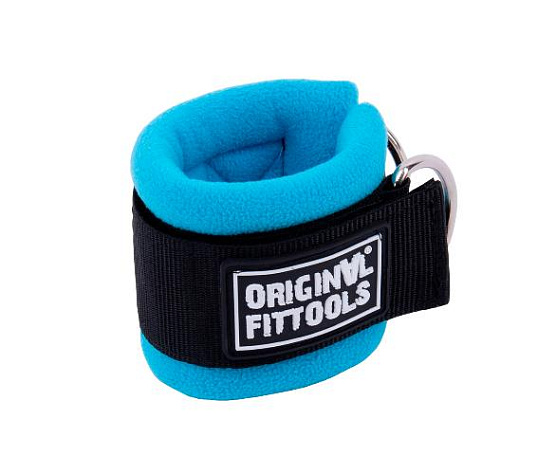 Ремень для тренировки мышц рук регулируемый Original FitTools (D-кольцо) синий фото1