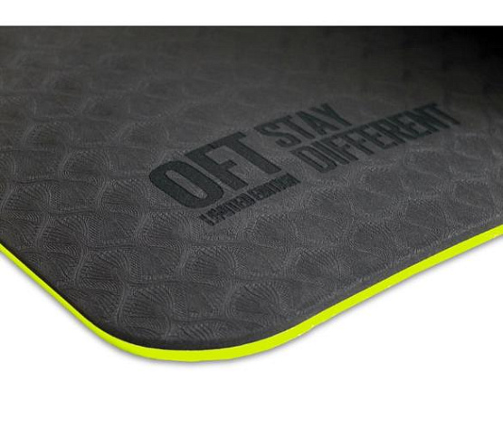 Коврик для йоги Original FitTools 10 мм двухслойный TPE черно-зеленый фото5