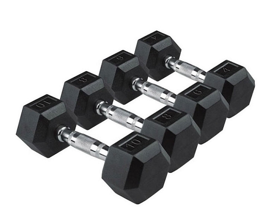 Гексагональные обрезиненные гантели Ultra Gym UG1013 ряд от 2,5 до 25 кг