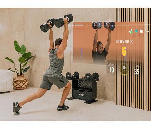 Регулируемые гантели Technogym Connected Dumbbells+ со стойкой
