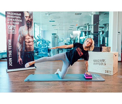 Блок для йоги трехцветный премиум Original FitTools