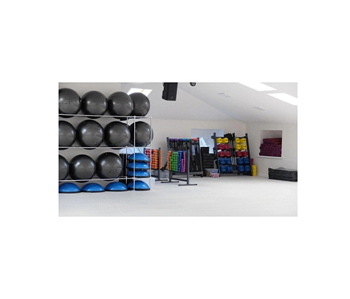 Гимнастический мяч Original FitTools 75 см черный для коммерческого использования с насосом