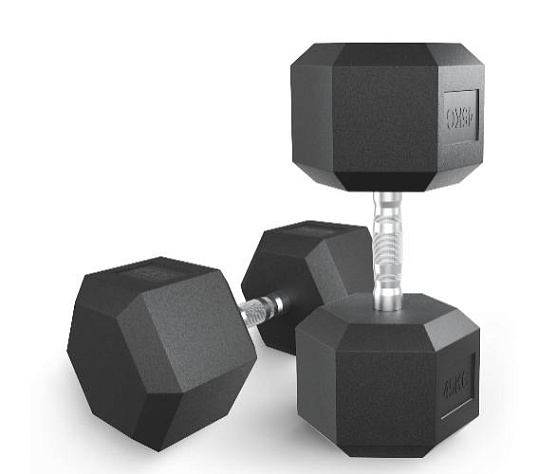 Гантель гексагональная обрезиненная Unix Fit 45 кг / шт.