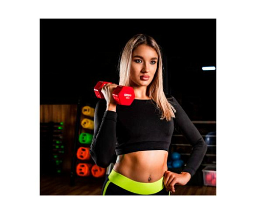 Гантель в виниловой оболочке Original FitTools PROFI-FIT 4 кг