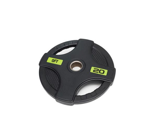 Диск олимпийский обрезиненный Original FitTools 20 кг черный с двумя хватами