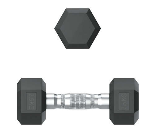 Гантель гексагональная обрезиненная Unix Fit 2,5 кг / шт.