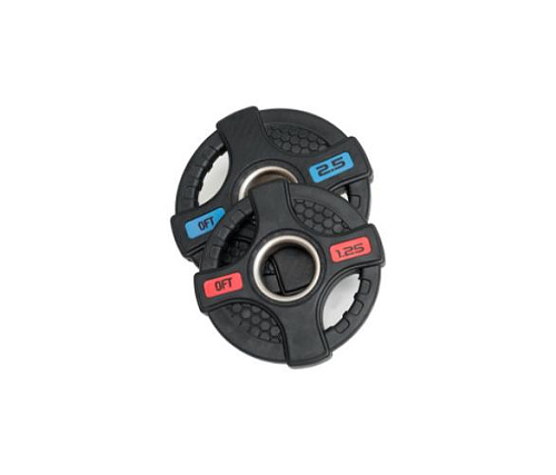 Диск олимпийский обрезиненный Original FitTools 2,5 кг черный с двумя хватами