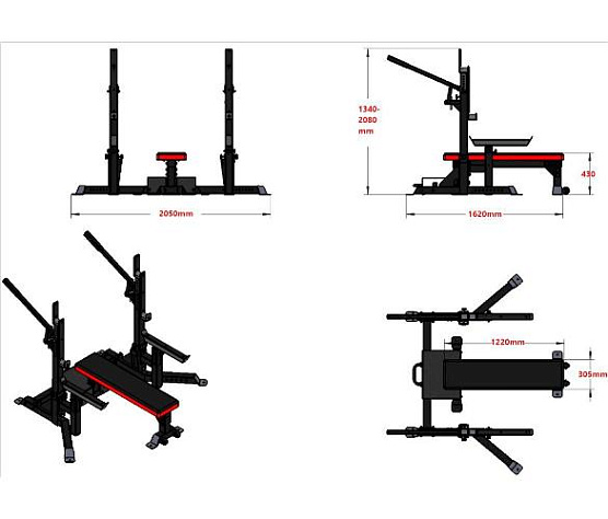 Жимовая скамья домкратная для пауэрлифтинга Aerofit P1410F фото1
