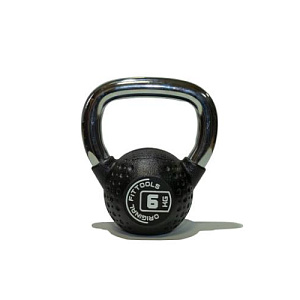 Купить Гиря Original FitTools Гиря 6 кг с хромированной ручкой полиуретановая (CPU) в Москве