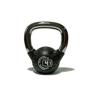 Купить Гиря Original FitTools Гиря 4 кг с хромированной ручкой полиуретановая (CPU) в Москве