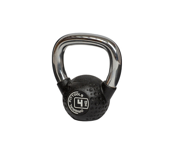 Гиря Original FitTools Гиря 4 кг с хромированной ручкой полиуретановая (CPU)