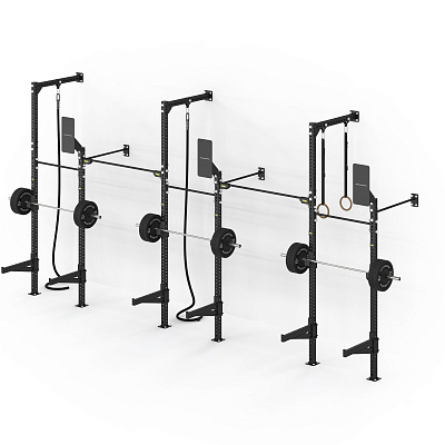 Настенная комбинированная рама Technogym Wall High–Low Rig Three Bay Compact (три секции, высокая/низкая, глубокая)