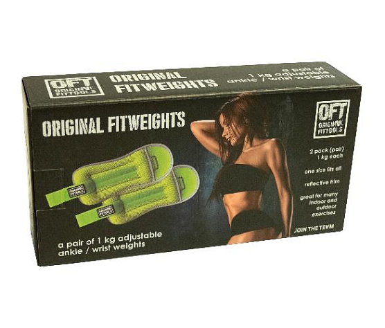 Утяжелители Original FitTools 2 кг ярко-зеленые (пара) фото2