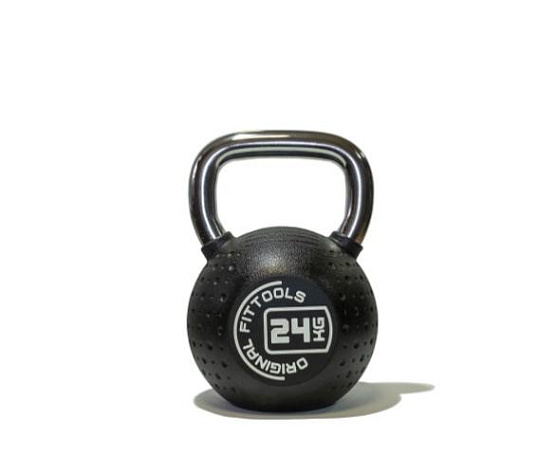Гиря Original FitTools Гиря 24 кг с хромированной ручкой полиуретановая (CPU)