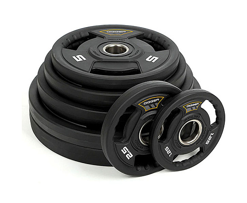 Диск олимпийский полиуретановый 3-х хватовый Hasttings 10 кг