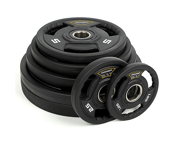 Диск олимпийский полиуретановый 3-х хватовый Hasttings 10 кг фото1