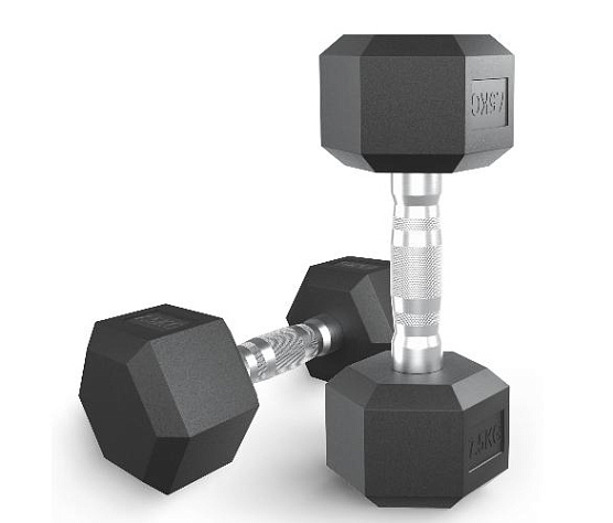 Гантель гексагональная обрезиненная Unix Fit 7,5 кг / шт.