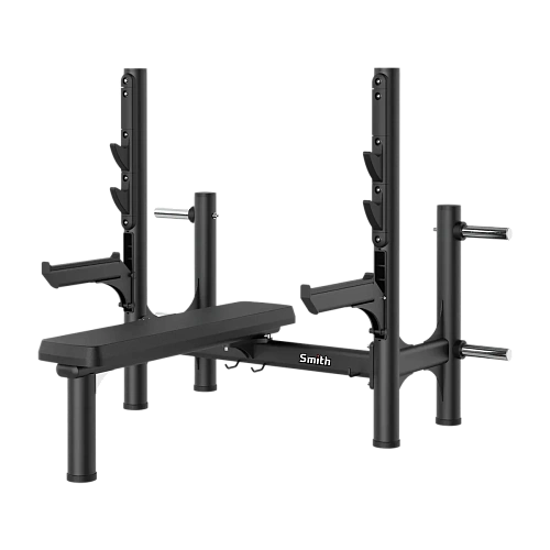Олимпийская горизонтальная скамья для жима Smith Fitness Excellence RE6004 (со страховочными опорами)