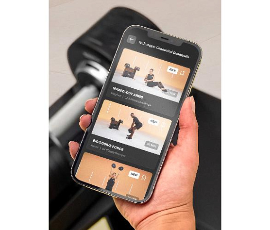 Регулируемые гантели Technogym Connected Dumbbells+ со стойкой фото2