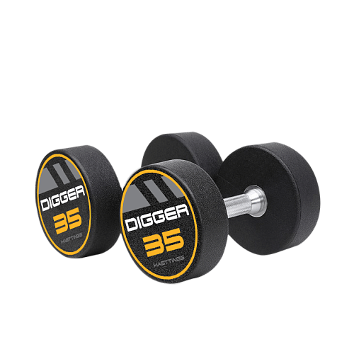 Комплект полиуретановых гантелей 10 пар от 12,5 до 35кг Hasttings Digger HD51D4C-12,5-35