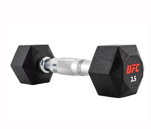 Комплект обрезиненных октагональных гантелей UFC Octagon Dumbbell 5 пар от 10 до 20кг