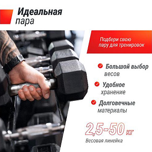 Купить Unix Fit Гантель гексагональная обрезиненная 15 кг / шт. в Москве