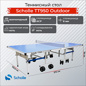 Купить Scholle Всепогодный теннисный стол Scholle TТ950 Outdoor в Москве