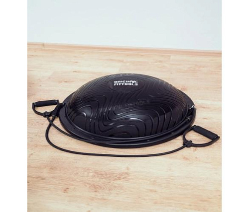 Полусфера гимнастическая надувная Original FitTools R3 с эспандерами и насосом