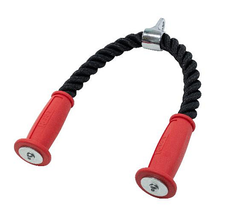 Купить Гибкая тяга (канат) для трицепса Rebel Fitness двойная с резиновыми наконечниками в Москве