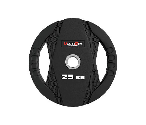 Ultra Gym UG2005С. Диски обрезиненные с двумя хватами в ассортименте(25кг)