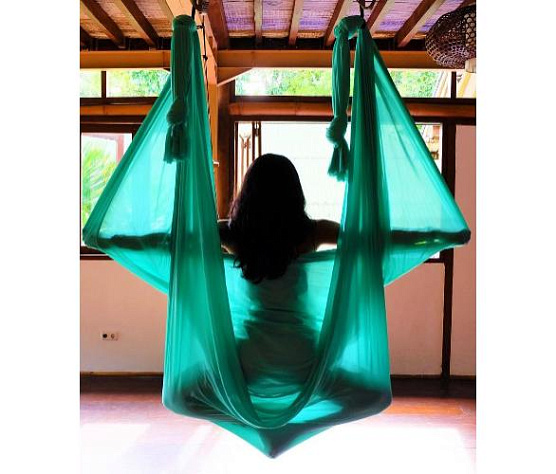 Йога гамак Targex, изумрудный
