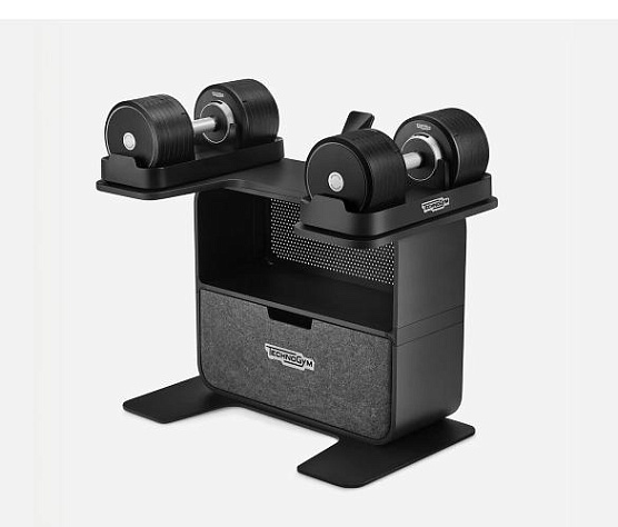 Technogym Connected Dumbbells+ с регулируемым весом и подставками