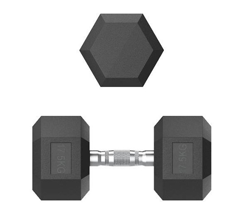 Гантель гексагональная обрезиненная Unix Fit 17,5 кг / шт.