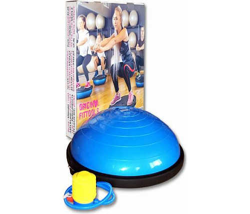 Полусфера гимнастическая надувная Original FitTools R2 с эспандерами и насосом