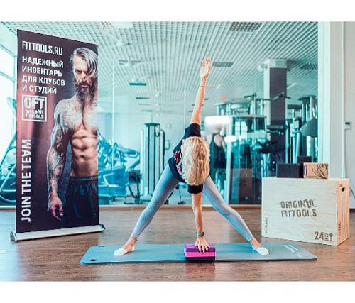 Блок для йоги трехцветный премиум Original FitTools
