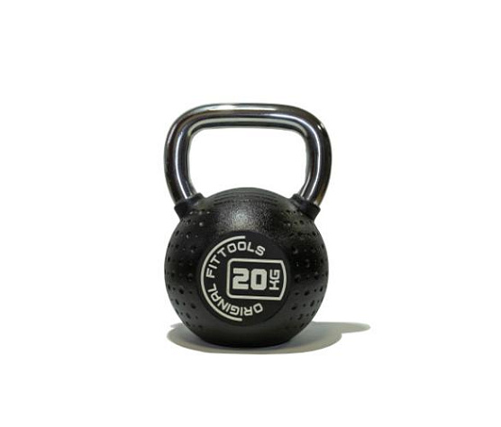 Гиря полиуретановая с хромированной ручкой Original FitTools CPU 20 кг