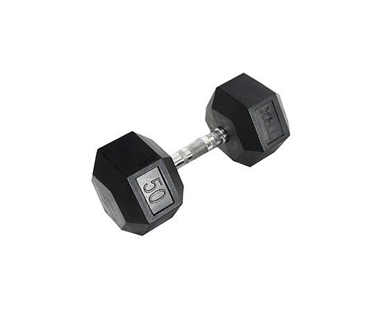 Гантель шестигранная прорезиненная TRX HEX 22,68 кг