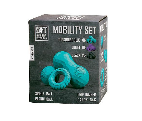 Набор из двух массажных мячей с кистевым эспандером Original FitTools пурпурный фото8