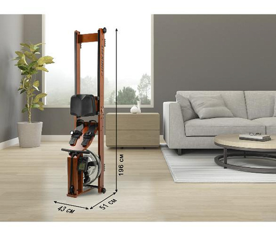 Гребной тренажер Unix Fit Wood Rower Dark фото6