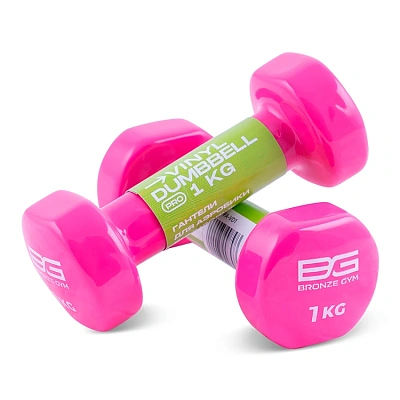 Гантели для аэробики виниловые Bronze Gym, 1 кг пара