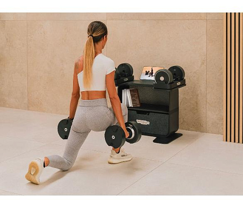 Регулируемые гантели Technogym Connected Dumbbells+ со стойкой