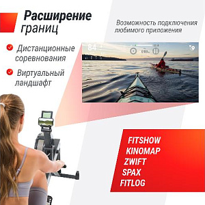 Купить Гребной тренажер Unix Fit Air Rower-X Black в Москве