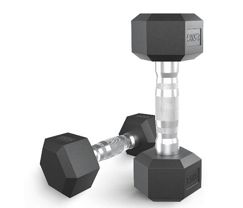 Купить Гантель гексагональная обрезиненная Unix Fit 2,5 кг / шт. в Москве
